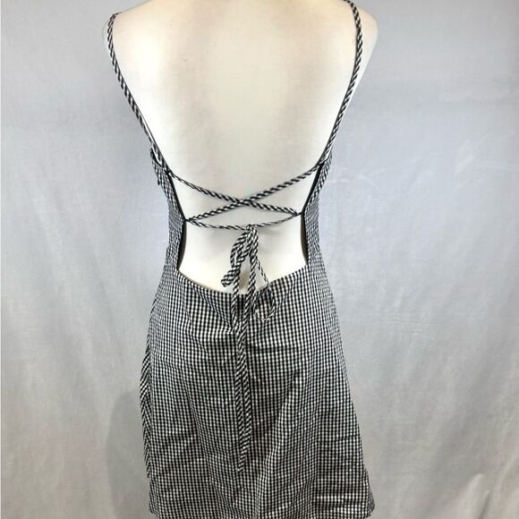 Gingham square neck backless sundress size large - Picture 4 of 7